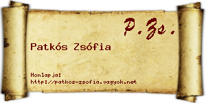 Patkós Zsófia névjegykártya